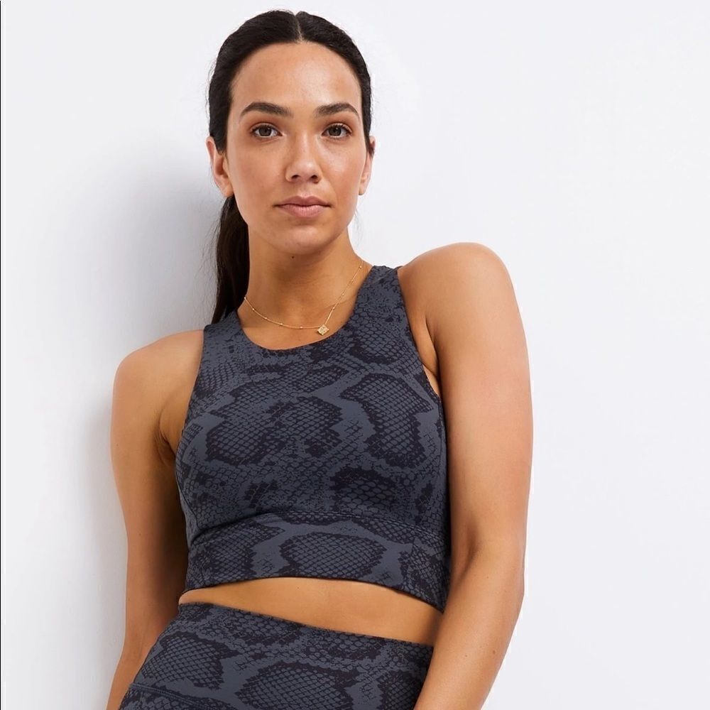 All Fenix Longline Python-Print Racerback Sports Bra XS
